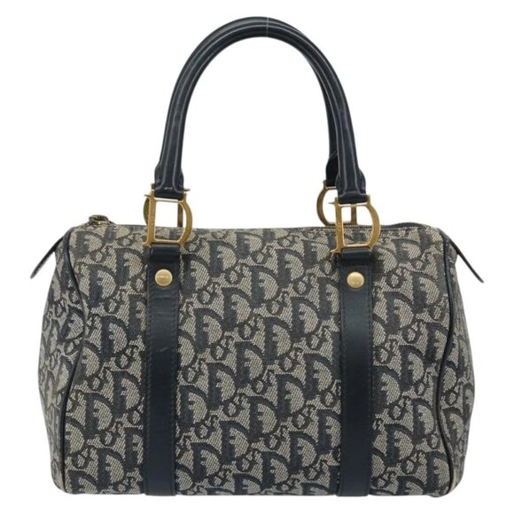 Christian Dior Trotter Canvas Hand Bag Canvas Navy Auth ep11158 - Picture 3 of 16